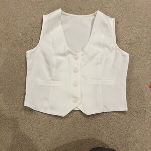 White Button-Up Vest